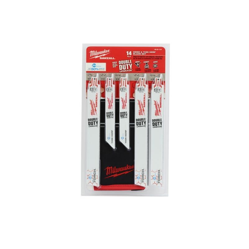 Milwaukee 49-22-1131 14 PC Metal Cutting Ice Hardened SAWZALL Blade Set