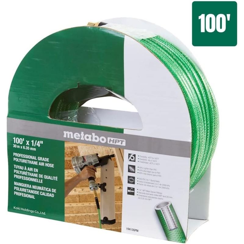 metaboHPT 19413QP 1/4-INCH BY 100 FOOT POLYURETHANE AIR HOSE