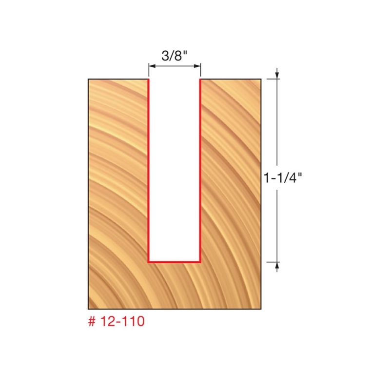 Freud | 12-110 3/8 (Dia.) Double Flute Straight Bit (Double Grind)