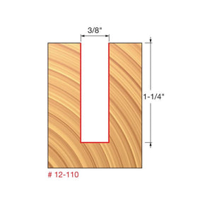 Freud | 12-110 3/8 (Dia.) Double Flute Straight Bit (Double Grind)