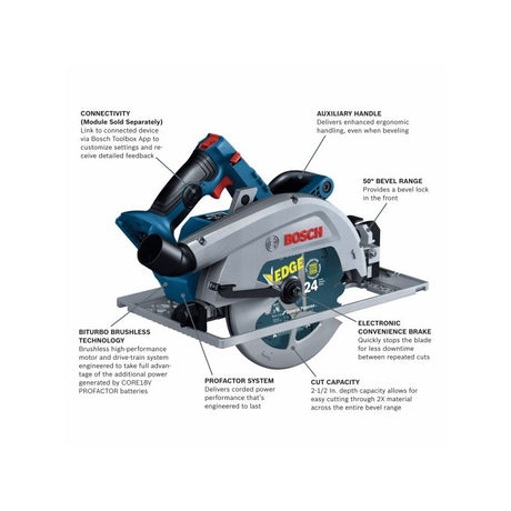 Bosch GKS18V-25GCN PROFACTOR 18V Strong Arm Connected-Ready 7-1/4 In. Circular Saw with Track Compatibility (Bare Tool)