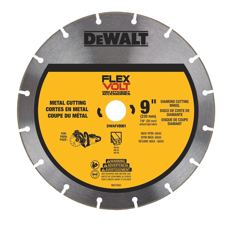 DEWALT DWAFV8901 FLEXVOLT 9 IN. METAL CUTTING DIAMOND WHEEL