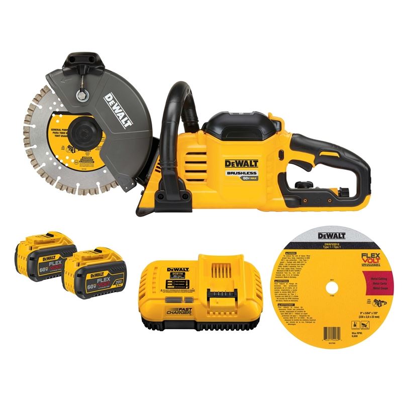 DEWALT DCS692X2 FLEXVOLT 60V MAX CORDLESS BRUSHLESS 9 IN. CUT-OFF SAW KIT