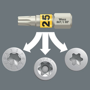 Wera 05057778001 Bit-Box 20 Tx Hf, Tx 25 X 25 Mm, 20 Pieces