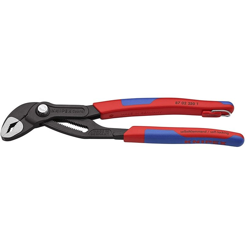 KNIPEX 87 02 250 T BKA 10 in Cobra Water Pump Pliers, Multi-Component, Tethered Attachment