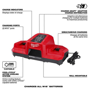 Milwaukee 48-59-1815 M18 Dual Bay Simultaneous Super Charger