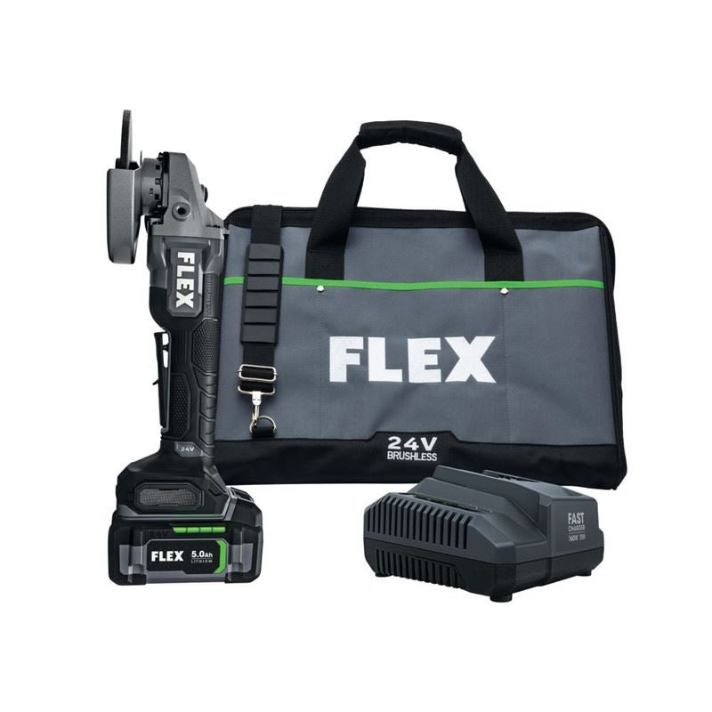 FLEX FX3171A-1C 24V 5 in Brushless Variable Speed Angle Grinder with Paddle Switch Kit