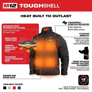 Milwaukee 204B-21 M12 Heated TOUGHSHELL Jacket - Black