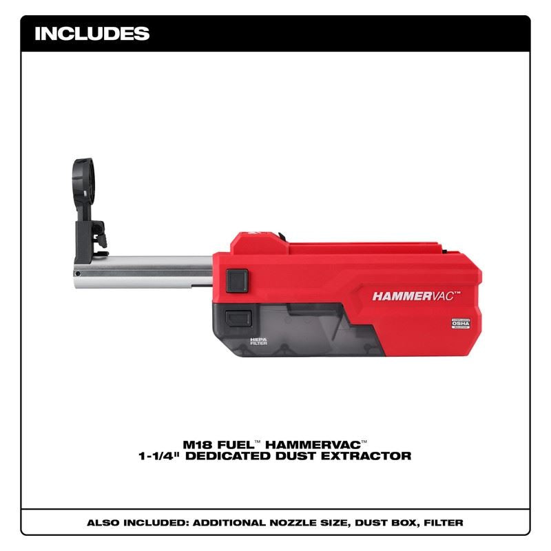 Milwaukee 2916-DE M18 FUEL HAMMERVAC 1-1/4in Dedicated Dust Extractor