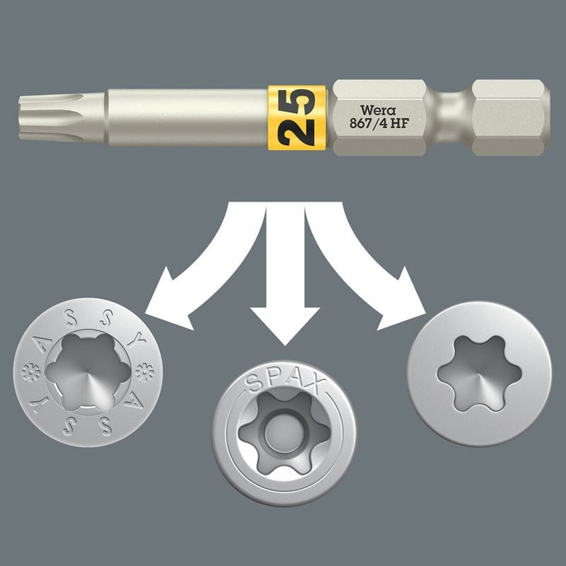 Wera 05060507001 867/4 Torx Hf Bits With Holding Function, Tx 15 X 50 Mm