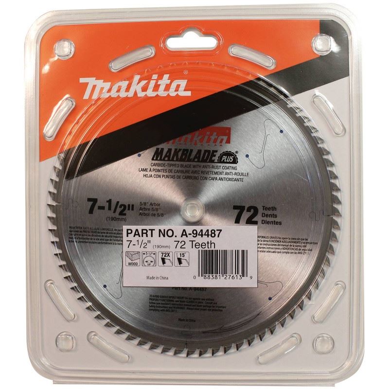 Makita A-94487 7-1/2in 72T Carbide Tipped Miter Saw Blade