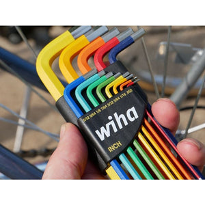 WIHA 66981 13 Piece Ball End Color Coded Hex L-Key Set - Inch