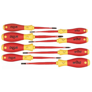 Wiha Insulated SlimLine Slotted/Phillips/Square Screwdrivers 8 Piece Set