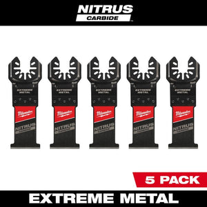 Milwaukee 49-25-1565 NITRUS CARBIDE Extreme Metal Universal Fit OPEN-LOK Multi-Tool Blade - 5pk