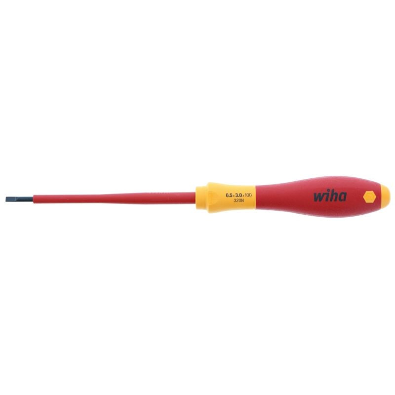 WIHA 32012 Insulated SoftFinish Slotted Screwdriver 3.0mm x 100mm