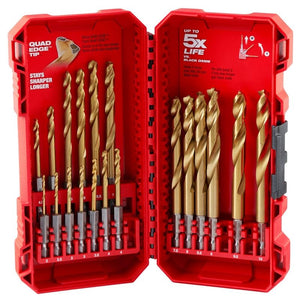 Milwaukee 48-89-4860 SHOCKWAVE Impact Duty RED HELIX Titanium Metric Drill Bit  Set - 19PC