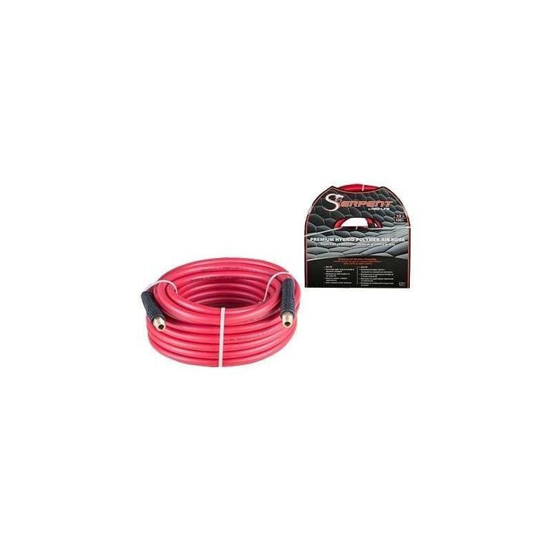 New Line A1430025-69 Red Low-Temp Serpent Air Hose with Crimped Male NPT & Bend Restrictors