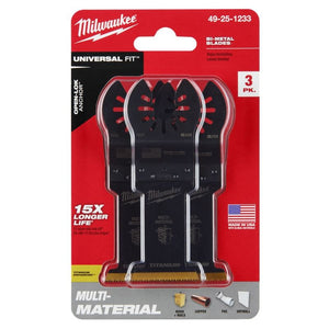 Milwaukee 49-25-1233 OPEN-LOK 1-3/8 in Titanium Enhanced Bi-Metal Multi-Material Blades 3 Pk