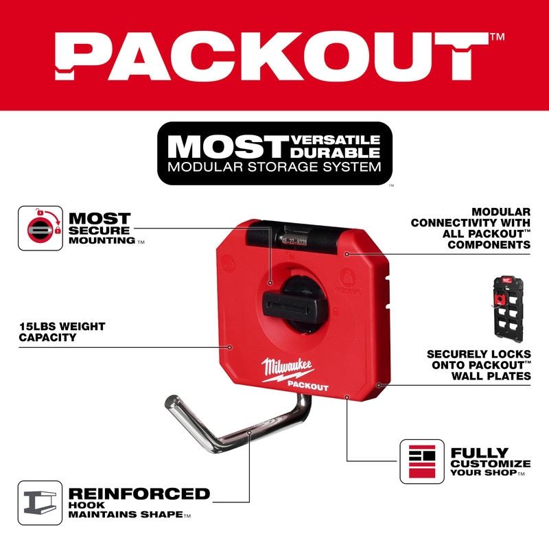 Milwaukee 48-22-8328 PACKOUT 4in Straight Hook