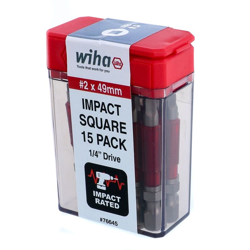 Wiha Terminator Impact Power Bit Square #2 Pack of 15 Bits