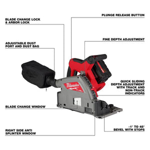 Milwaukee 2831-21 M18 FUEL 18 Volt Lithium-Ion Brushless Cordless 6-1/2 in. Plunge Track Saw Kit