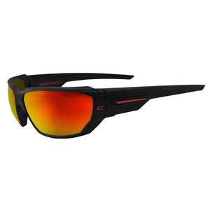 EDGE - Dawson -Safety Glasses Matte Black Frame / Aqua Precision Red Mirror Lenses