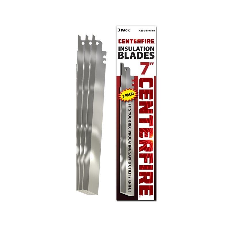 Bullet Tools CB50-1107-03 7 in. CenterFire Insulation Blade - 3 Pack