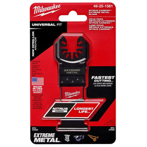 Milwaukee 49-25-1561 NITRUS CARBIDE Extreme Metal Universal Fit OPEN-LOK Multi-Tool Blade - 1pk