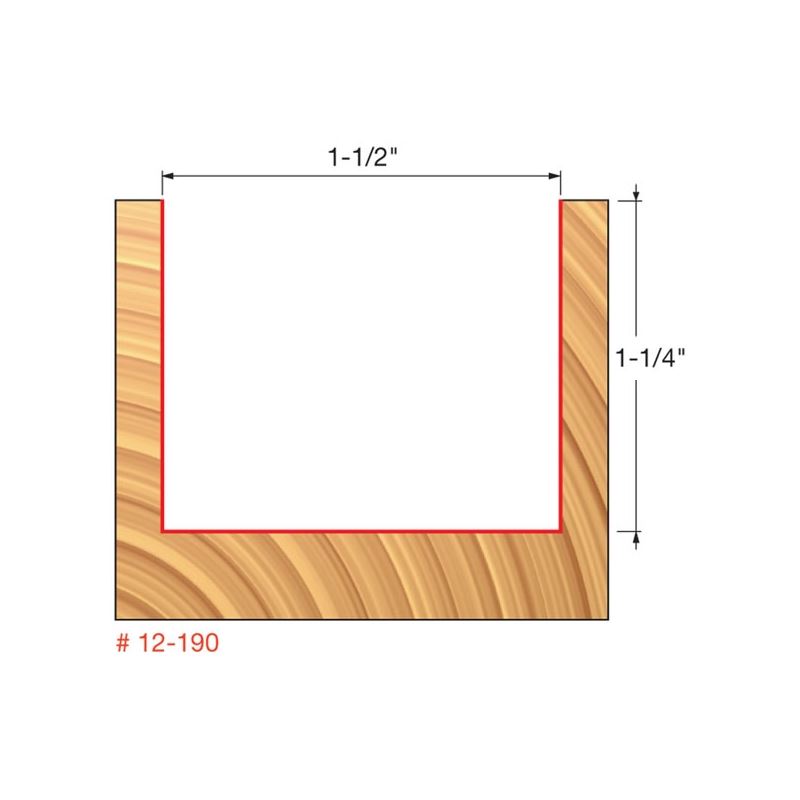 Freud | 12-190 1-1/2 (Dia.) Double Flute Straight Bit (Double Grind)