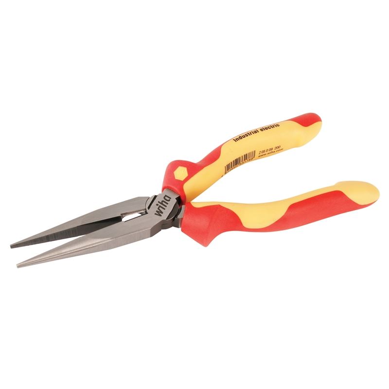 WIHA 32923 Insulated Industrial Long Nose Pliers 8 in