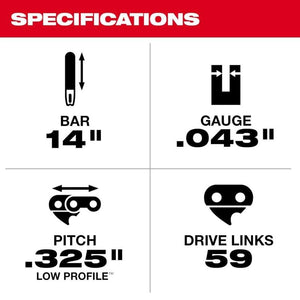 Milwaukee 49-16-2745 14in Top Handle Chainsaw Guide Bar