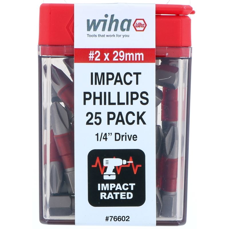 Wiha Terminator Impact Insert Bit Phillips #2 Pack of 25 Bits