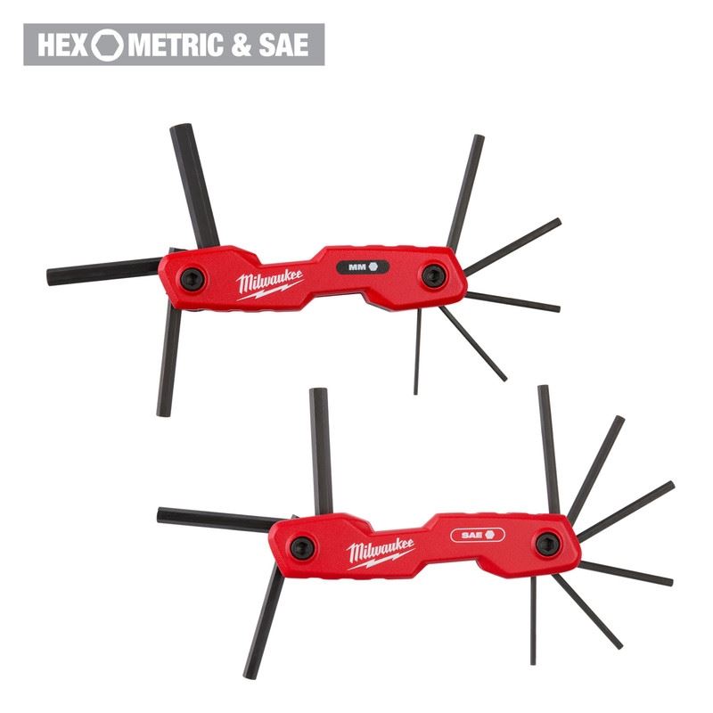 Milwaukee 48-22-2183 17 - Key Folding Hex Key Sets - SAE/Metric