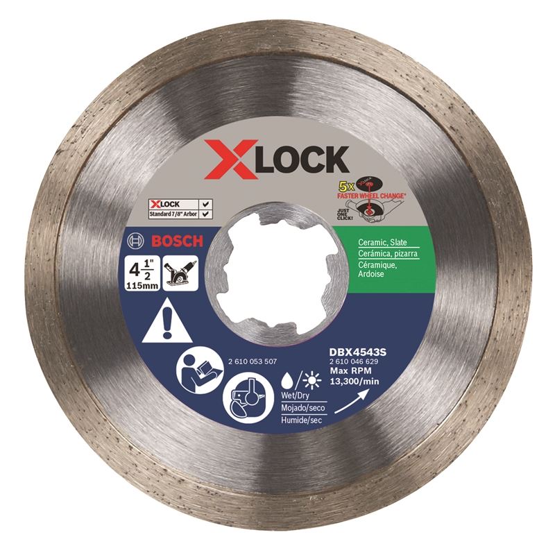 Bosch DBX4543S 4-1/2 In. X-LOCK Continuous Rim Diamond Blade