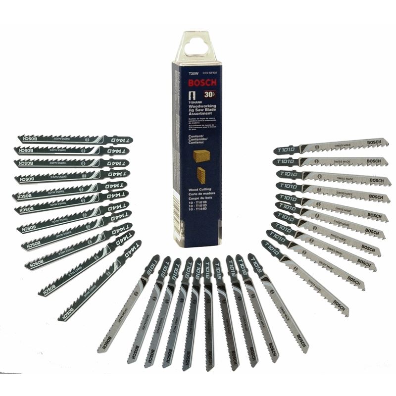 Bosch | T30W 30 pc. T-Shank Jig Saw Blade Set Optimized for Wood