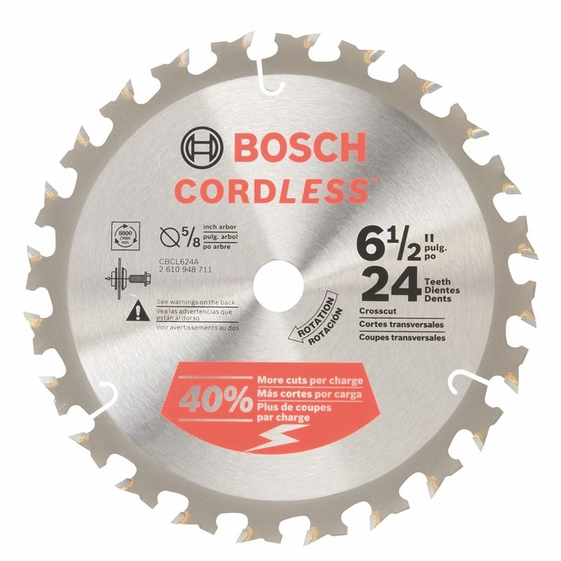 Bosch | CBCL624A 6-1/2 In. 24 Tooth Circular Saw Blade for Cordless Saw