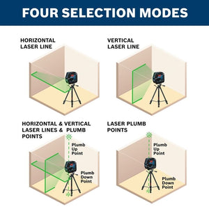 Bosch GCL100-40G Green-Beam Self-Leveling Cross-Line Laser with Plumb Points