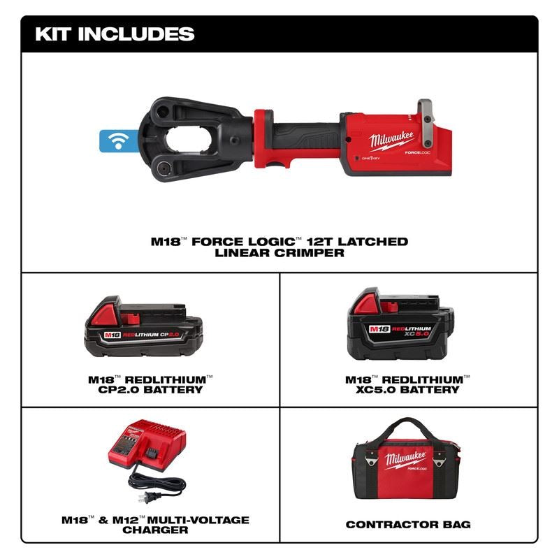 Milwaukee 2878-22 M18 FORCE LOGIC 12T Latched Linear  Crimper