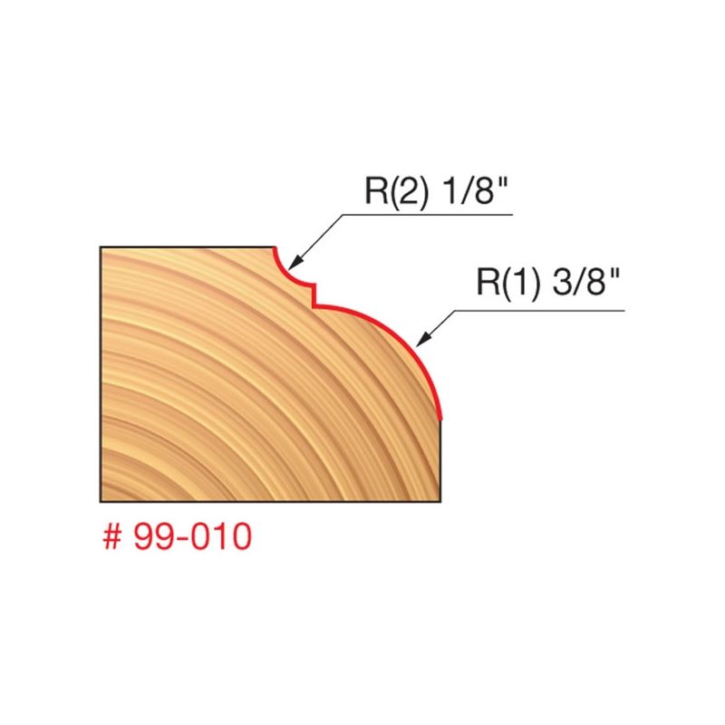 Freud | 99-010 1-1/2 (Dia.) Table Top Edge Classical Bit (Quadra-Cut)