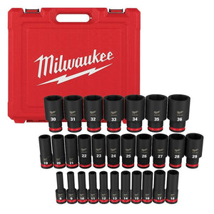 Milwaukee 49-66-7015 29PC SHOCKWAVE Impact Duty 1/2in Drive Metric Deep 6 Point Socket Set