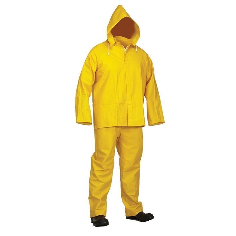 FORCEFIELD Yellow PVC Rainsuit: Jacket  Bib-Pants