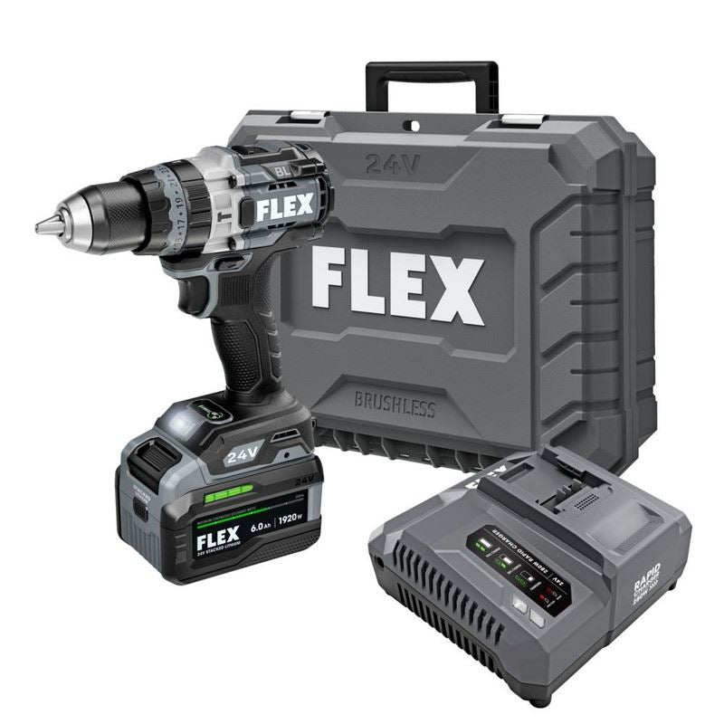 FLEX FX1271T-1H 24V 1/2 in 2-Speed Hammer Drill Driver w/ Turbo Mode Stacked-Lithium Kit