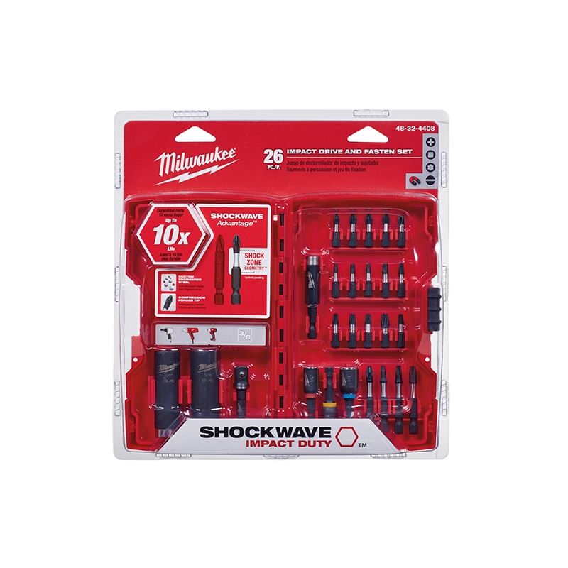 Milwaukee 48-32-4408 SHOCKWAVE Drive AND Fasten Set 26PC