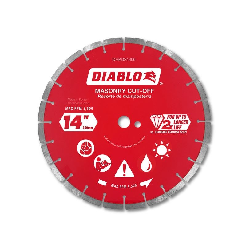 Diablo DMADS1400 14 in. Diamond Segmented Cut-Off Discs for Masonry