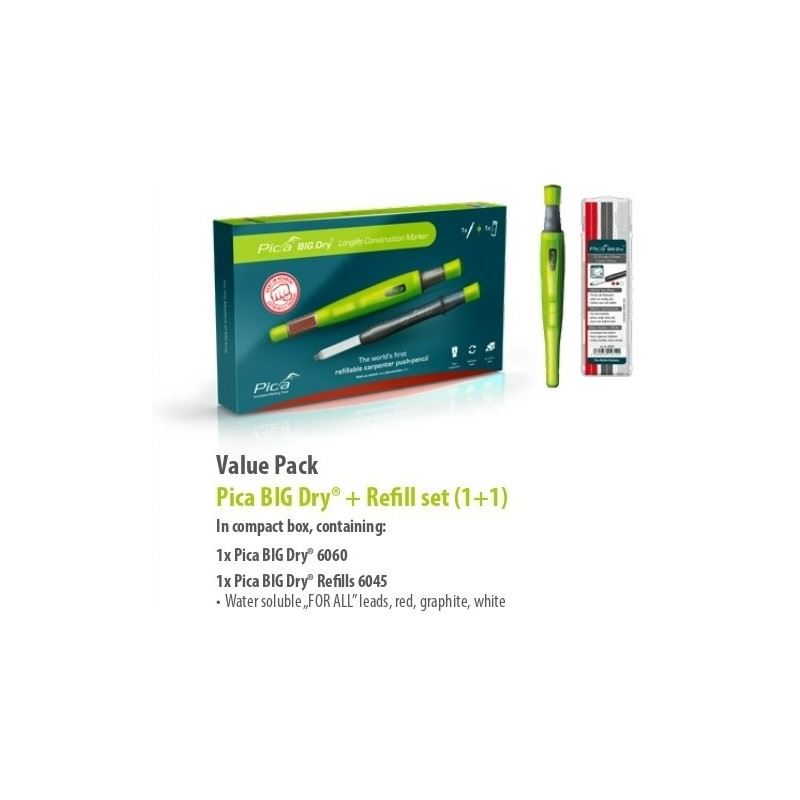 PICA 6095 BIG Dry Longlife Construction Marker w/ Refill Set