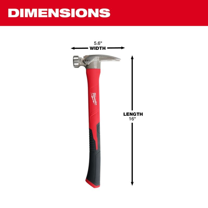 Milwaukee 48-22-9320 21oz Milled Face Poly/Fiberglass Handle Hammer