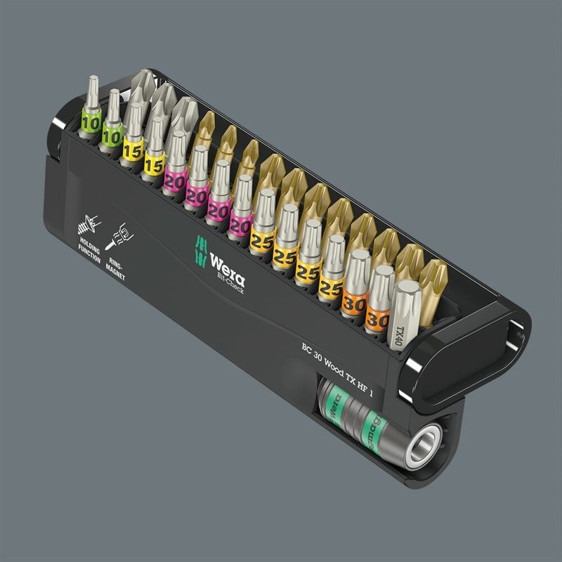 Wera 05057436001 Bit-Check 30 Wood Tx Hf 1, 30 Pieces