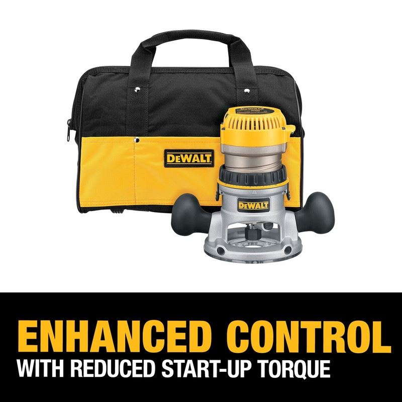 DEWALT DW618K 2-1/4 HP (maximum motor HP) EVS Fixed Base Router Kit with Soft Start