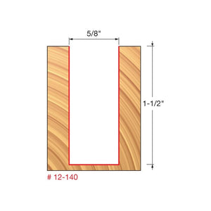 Freud | 12-140 5/8 (Dia.) Double Flute Straight Bit (Double Grind)