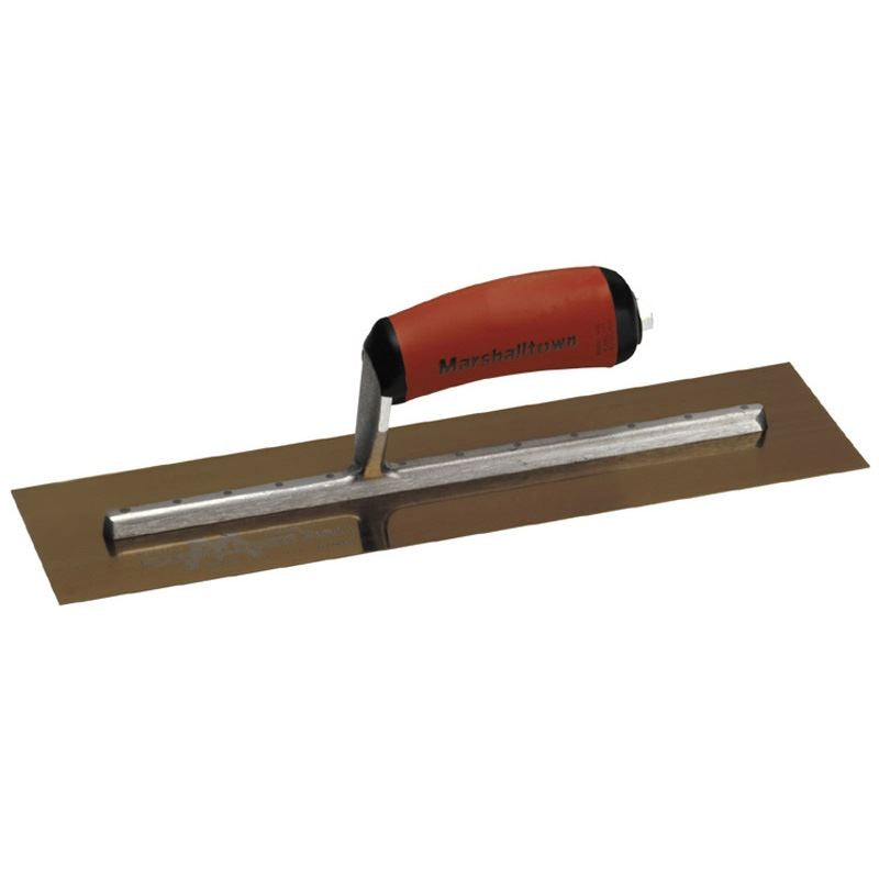 Marshaltown | MXS205GD 20" X 5" Golden Stainless Steel Finishing Trowel with DuraSoft Handle